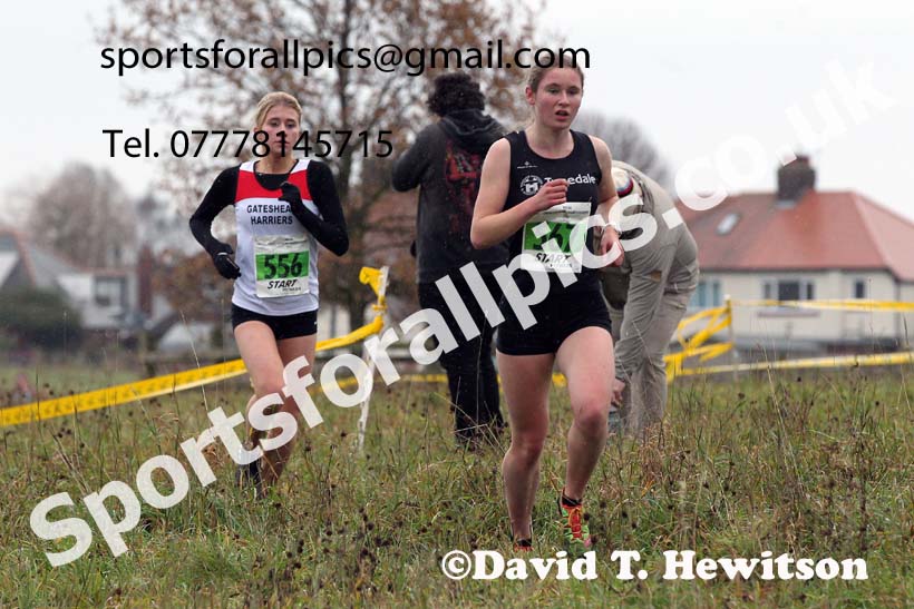 Womens under-17s and under-20s, 2021 North Eastern Cross Country Championships, Sedgefield. Photo: David T. Hewitson/Sports for All Pics